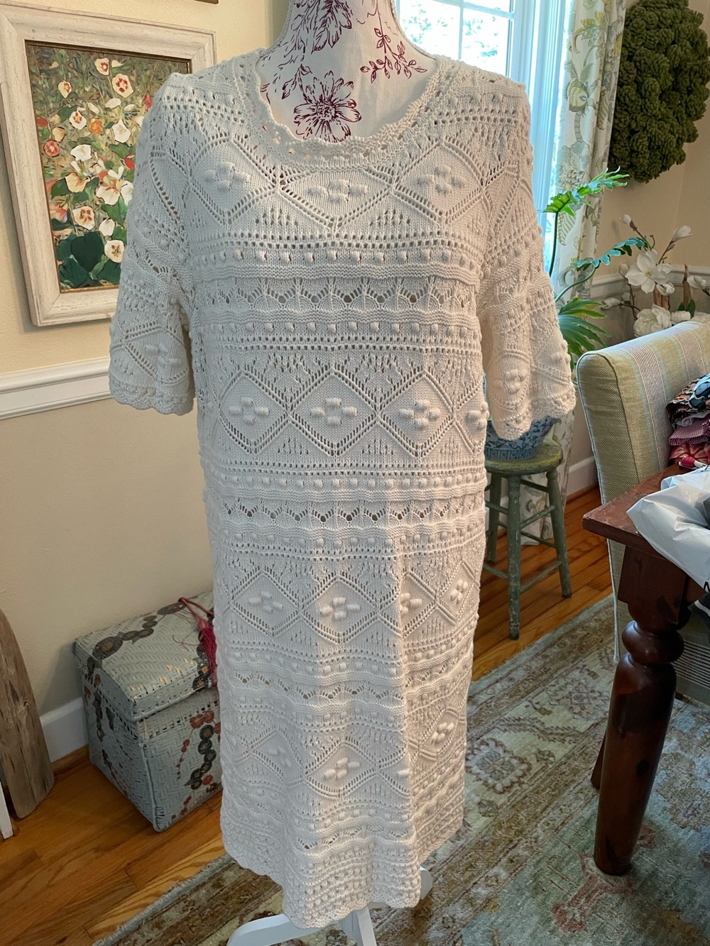 Boden dress. Crochet Knit White Women’s Dress